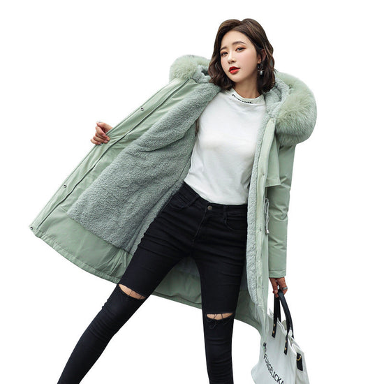 Lamb Wool Inner Village Down Cotton Jacket Women&