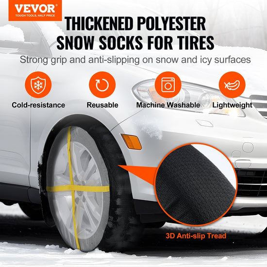 VEVOR Thickened Snow Socks For Tires Full Coverage Snow Traction Tire Cover