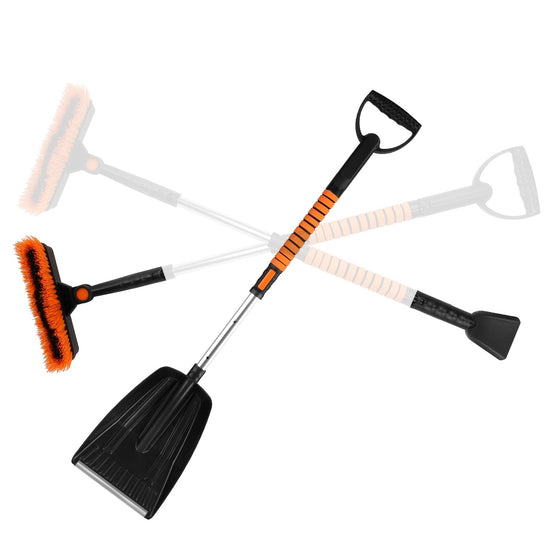 1Pc 5 In 1 Detachable Snow Remover Kits Extendable Ice Scraper Snow Shovel 180Degree Adjustable Snow Brush Head For Car Windshield Roof