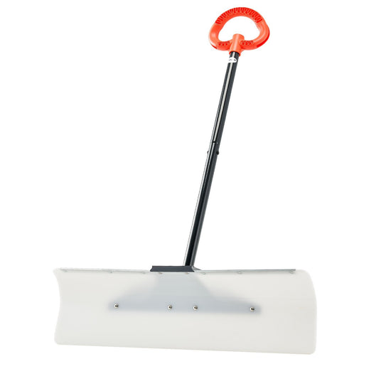 Plastic Snow Pusher Shovel 30in Heavy Duty Snow Plow For Driveway Ergonomic Grip